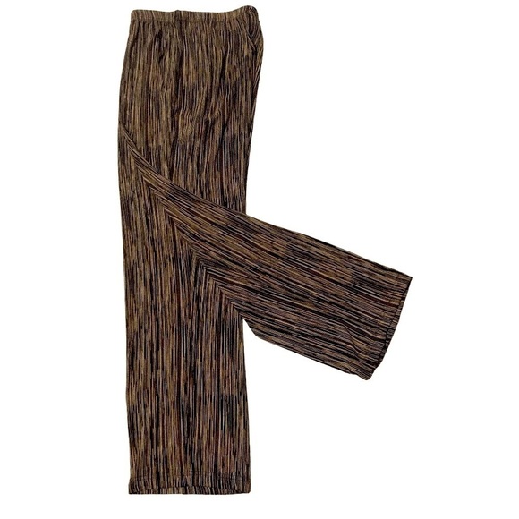 Plisse Pants Pull-On Metallic Pants Black/Gold/Brown NWOT Large Balletco… - Picture 7 of 10